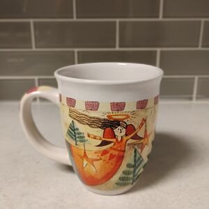 vintage 2000s Christmas Angel Coffee Mug cottage core nostalgia
